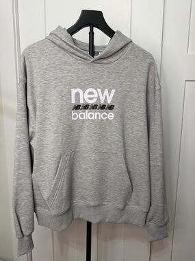 New Balance Women’s Heather Gray Logo Hoodie #46
